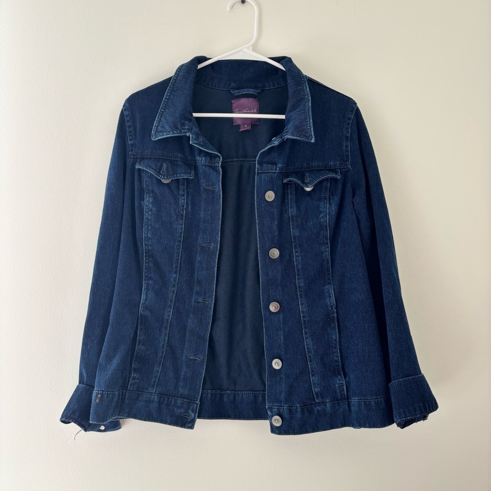 Gloria vanderbilt dark wash denim jacket